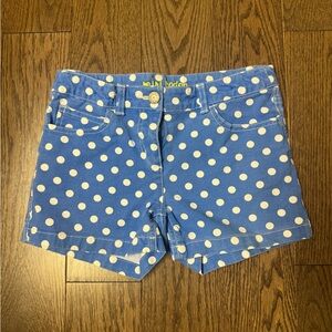 Mini Boden Blue Polka Dot Shorts with Heart Pockets size 11